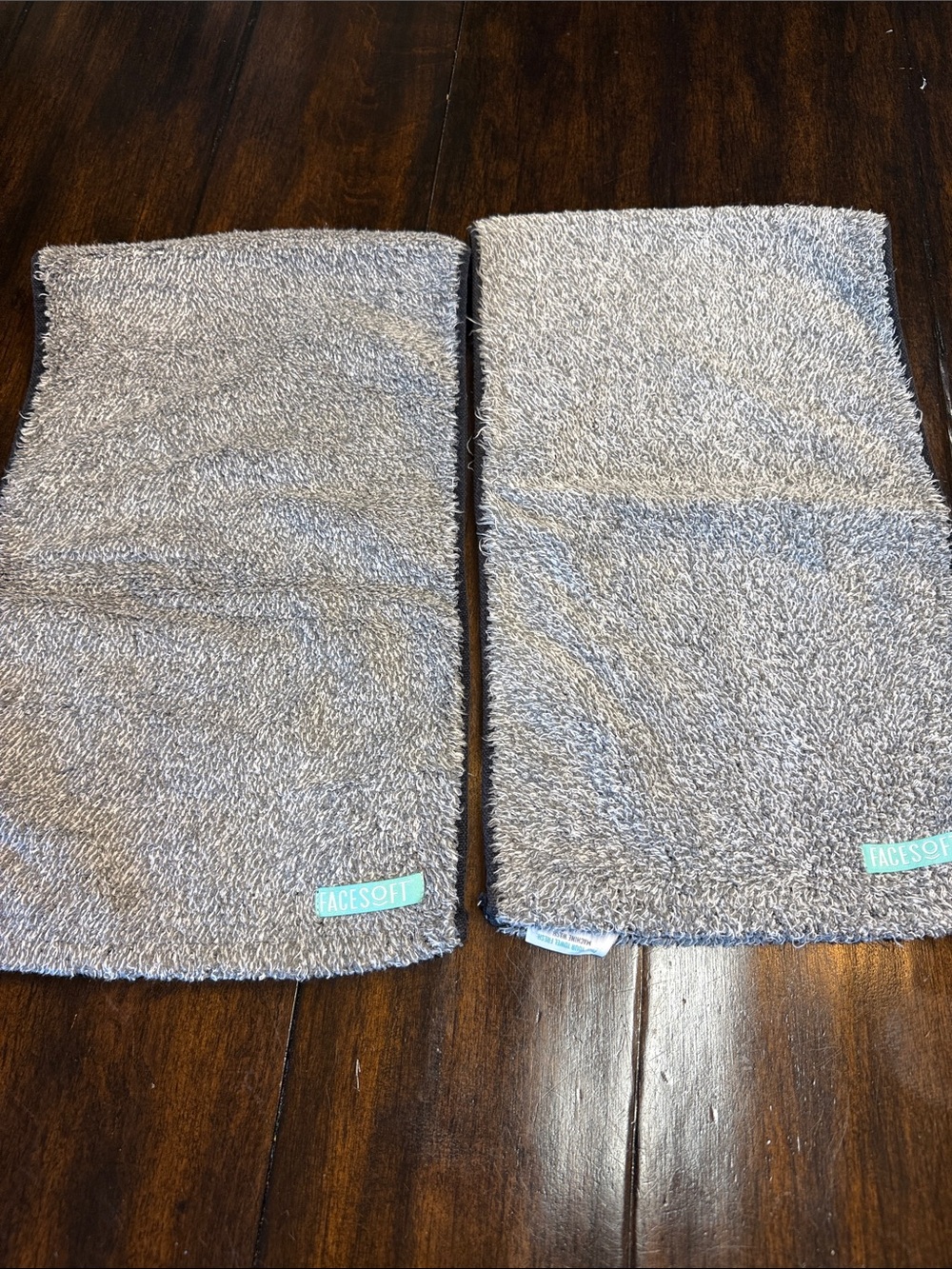 Gray Reusable Face Soft Charcoal Detox Towels - Set of 2